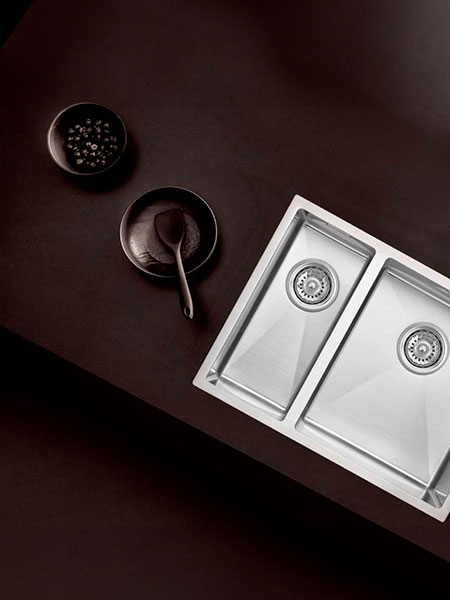 Fregadero de Acero cepillado Aguamarina