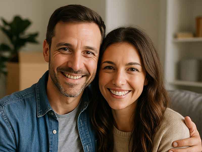 Pareja eligiendo cerámica para su casa