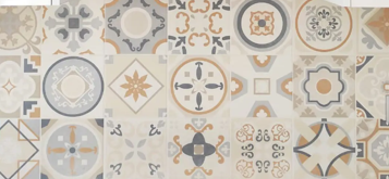 Revestimiento hidráulico decorativo en tonos suaves para cocina