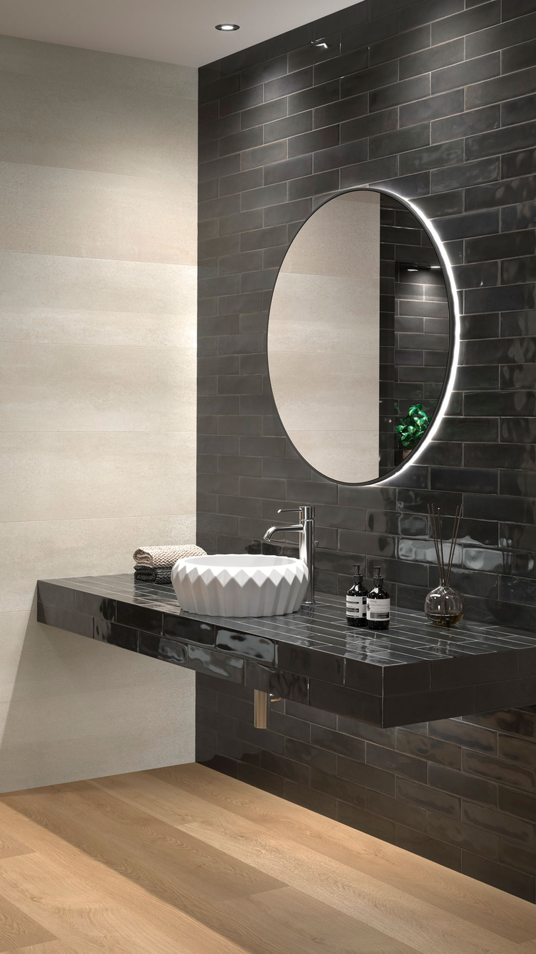 Azulejo metro negro industrial