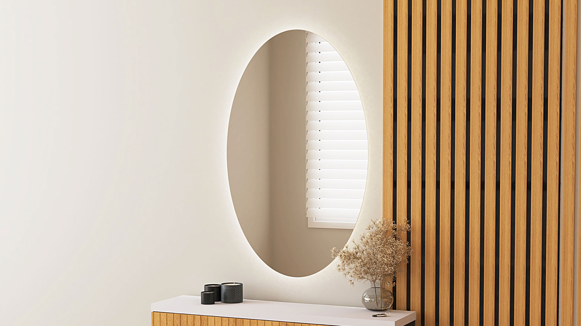 Espejos de baño ovalados con luz LED