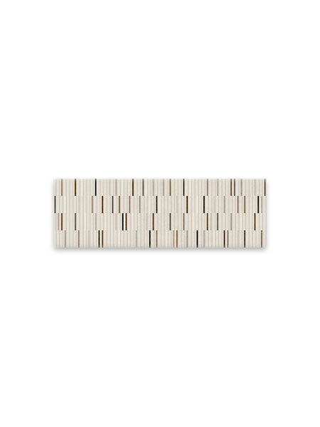 Panel acústico decorativo de madera blanca con diseño geométrico lineal para decoración interior contemporánea