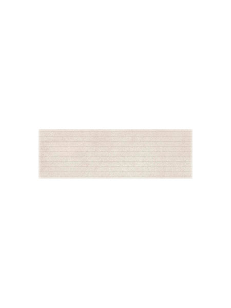 Mosaico porcelánico beige claro en pequeño formato para paredes de baño