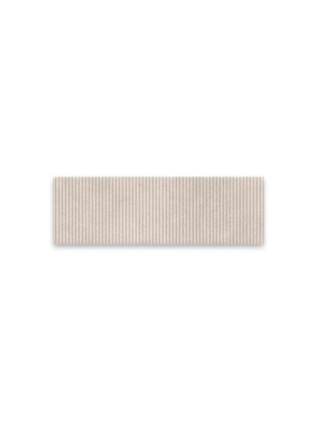 Azulejo porcelánico beige mate 32x99 con relieve lineal