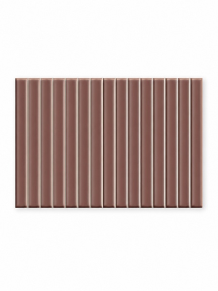 Revestimiento Waikiki Burdeos-B 23x33,5 cm pasta blanca (1 m2/cj) 2 Azulejo cerámico Waikiki Burdeos Surf color burdeos con relieve lineal vertical y acabado brillo