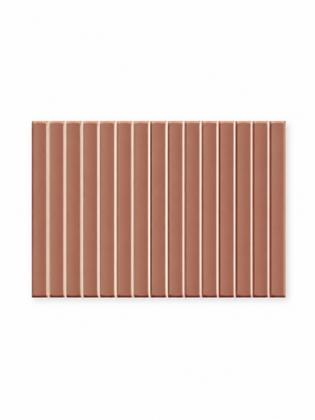 Revestimiento Waikiki Coral-B 23x33,5 cm pasta blanca (1 m2/cj) 2 Revestimiento cerámico Waikiki Coral Surf brillo en color coral rosado con relieve vertical