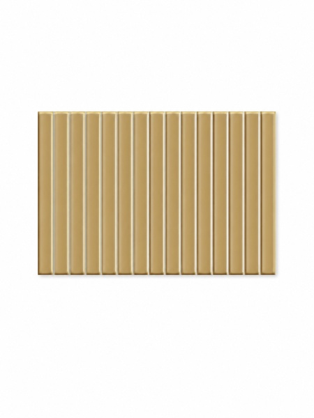 Revestimiento Waikiki Ocre-B Brillo 23x33,5 cm pasta blanca (1 m2/cj) 2 Azulejo cerámico Waikiki Ocre Surf brillo con relieve vertical en color ocre