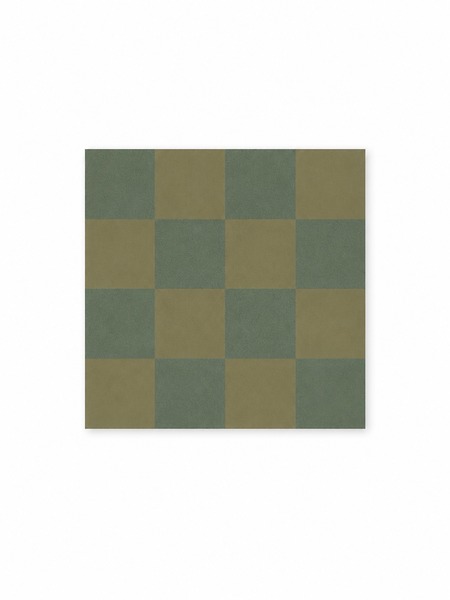 Azulejo porcelánico Kalia Turquesa Verde 20x20 cm con diseño damero en tonos turquesa suave y verde oliva