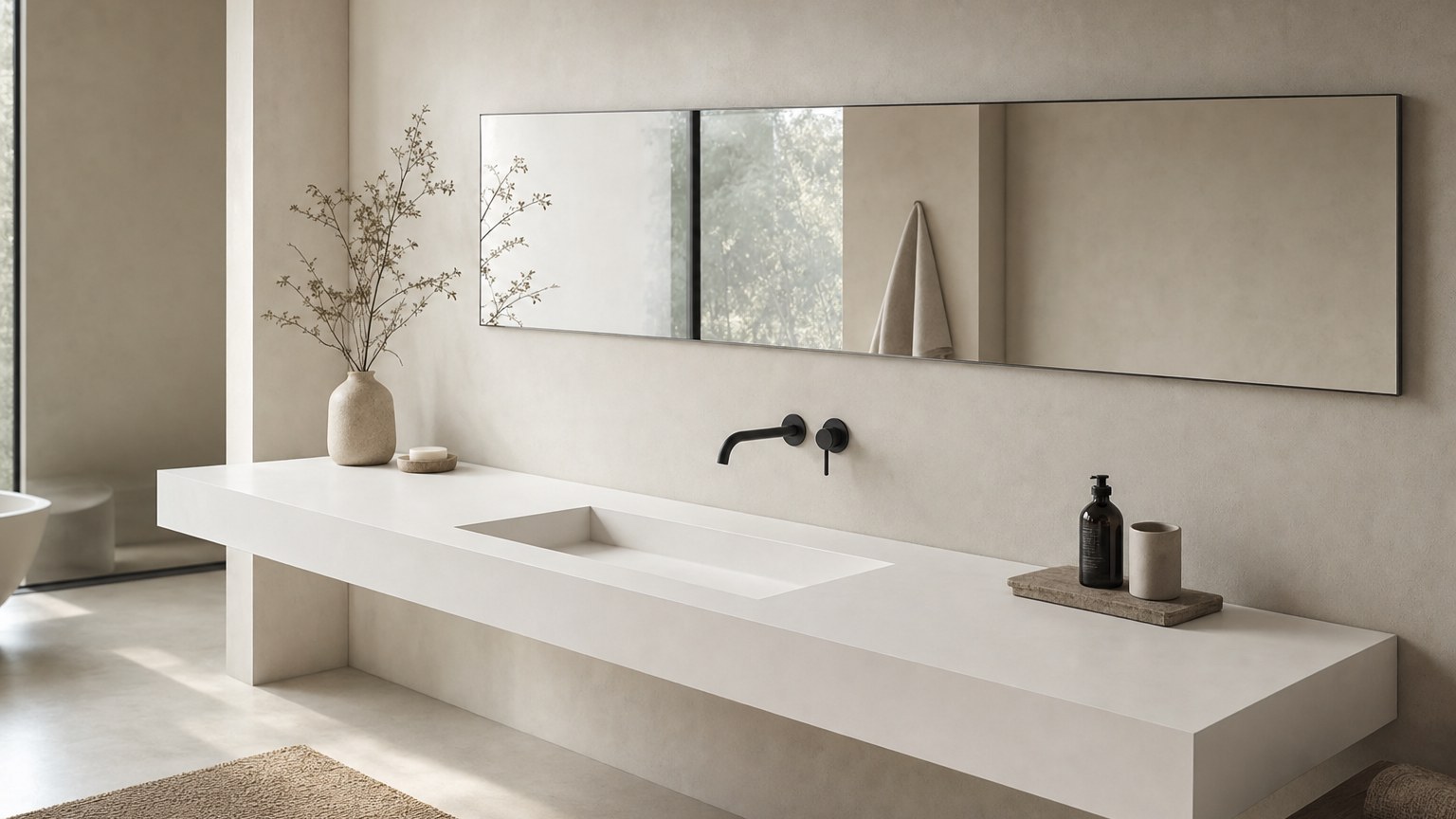 Encimera de baño de 160 cm