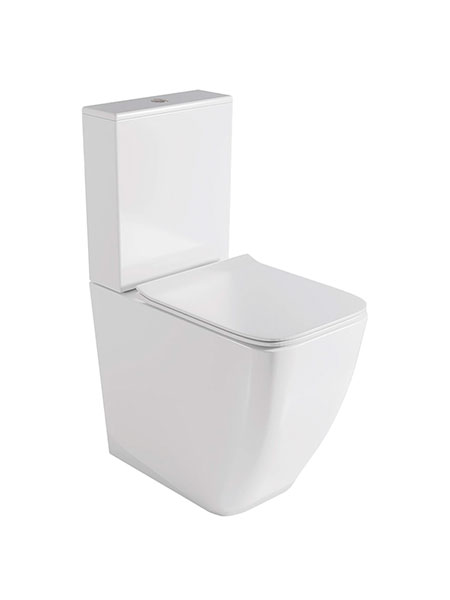 Inodoro PMR de suelo en color blanco para baño adaptado y accesible para personas con movilidad reducida.