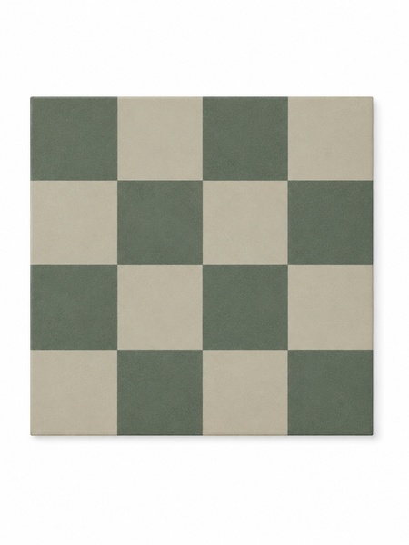 Pavimento Gres Porcelánico Makai Turquesa 20x20 cm Efecto Hidráulico 2 Mosaico Makai Turquesa 20x20 cm con diseño ajedrezado en tonos turquesa suave y beige para pavimentos y revestimientos decorativos