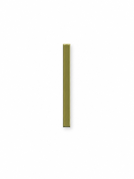 Azulejo Stick Kaimu Verde-M 2x23 cm pasta blanca venta por piezas 2 Stick Kaimu Verde-M 2x23 cm en color verde oliva, azulejo porcelánico alargado con acabado brillante para revestimientos decorativos de pared