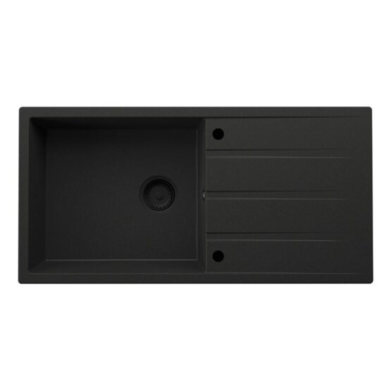 Fregadero de cuarzo Dello de Andemen en color negro, 1000 x 500 mm