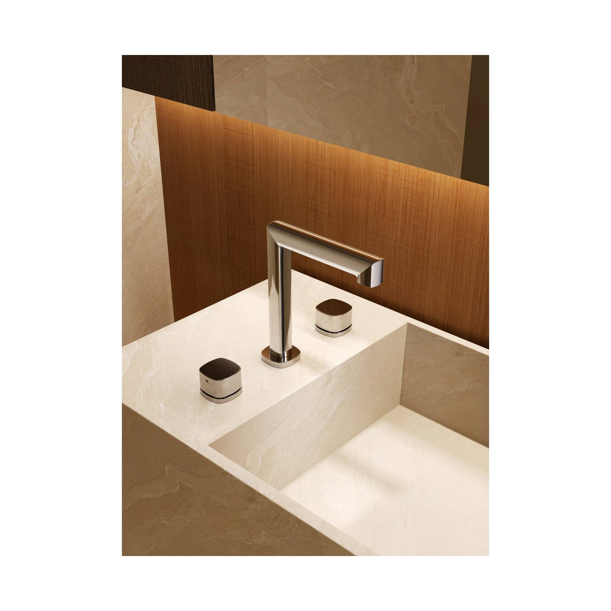 Grifo de lavabo bimando Toscana 2 Grifo de lavabo bimando Toscana en acabado cromo
