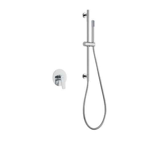 Set de ducha empotrado monomando Bélgica con mango en acabado cromo