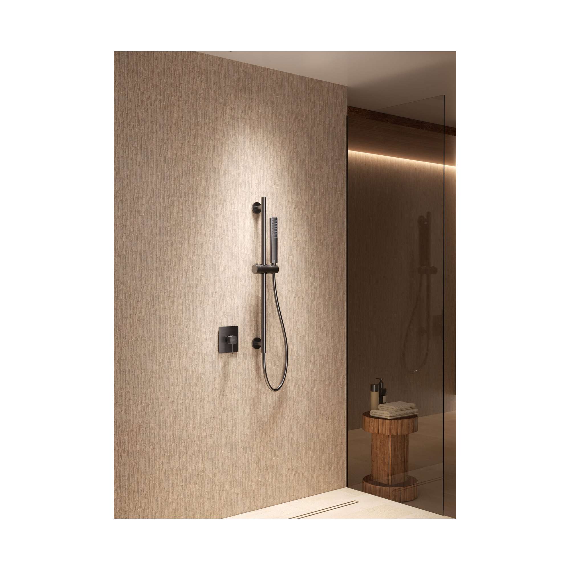 Set de ducha empotrado monomando Firenze con mango 4 Set de ducha empotrado monomando Firenze con mango en acabado cromo