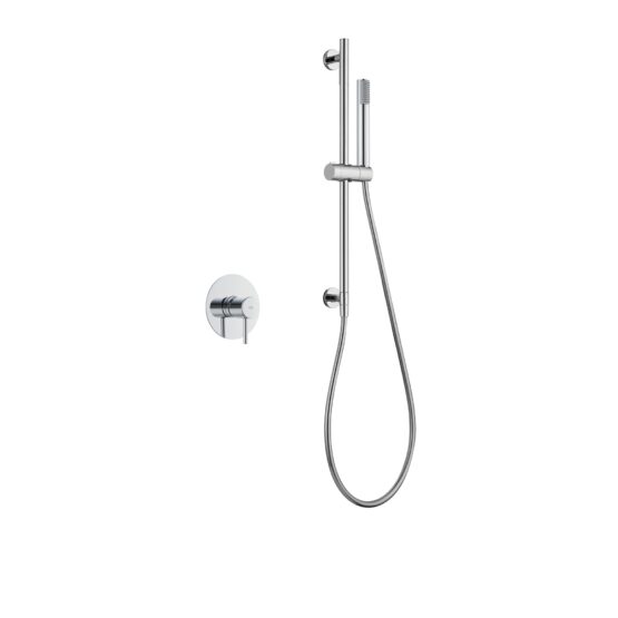 Set de ducha empotrado monomando Monza con mango en acabado cromo