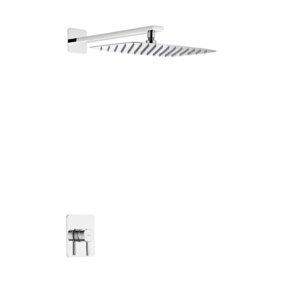 Set de ducha empotrado monomando Toscana con rociador en acabado cromo
